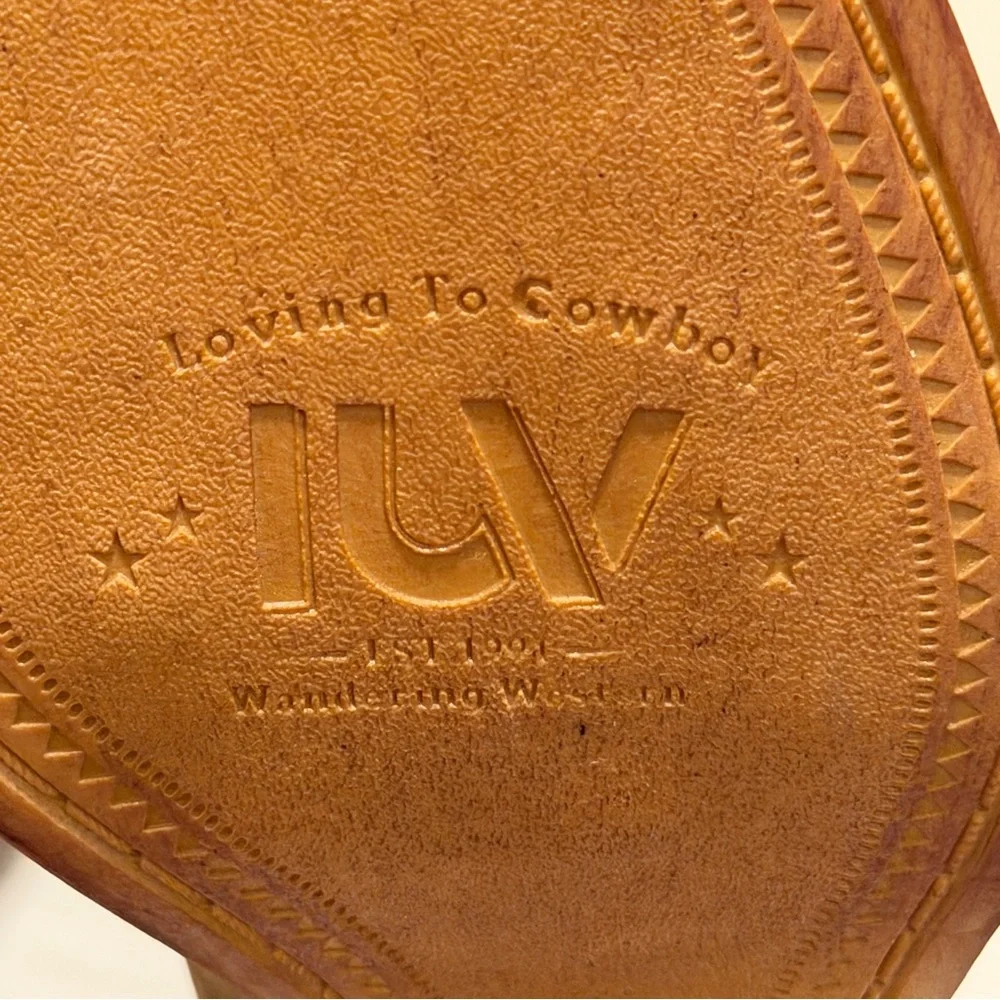 IUV Women’s Western Cowboy Boots Size 8 Tan Brown Suede CB058-BR - Picture 7 of 8